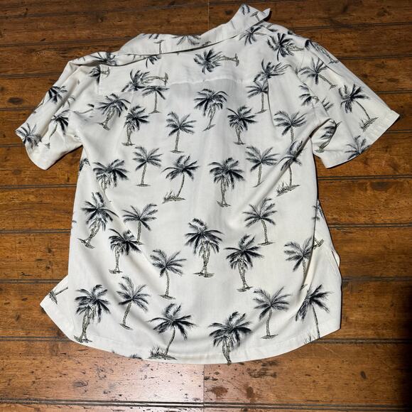 Pineapple‎ Moon palm tree casual button down shirt short sleeve medium - Picture 2 of 5